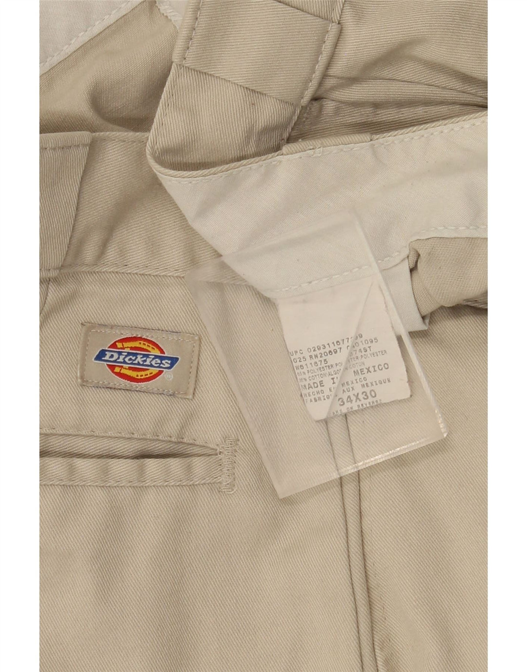 Męskie proste spodnie chino DICKIES W34 L30 beżowy poliester