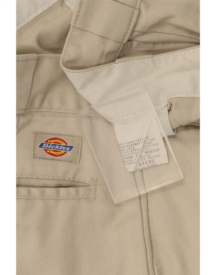 Męskie proste spodnie chino DICKIES W34 L30 beżowy poliester