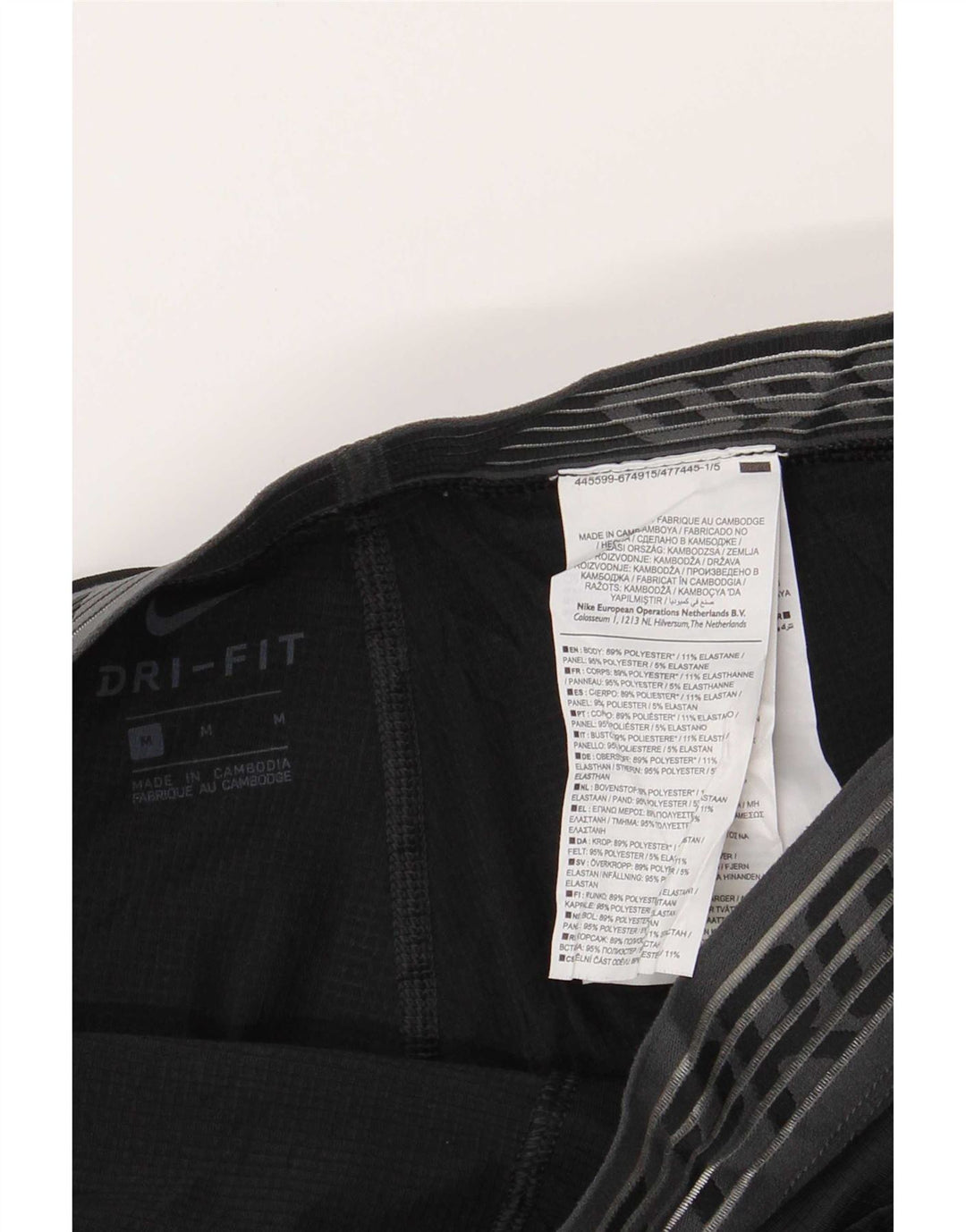 Męskie legginsy Nike Dri Fit Graphic, średni czarny poliester