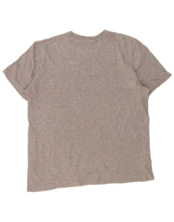 Reebok Mens T-Shirt Top Large Grey Colourblock Cotton