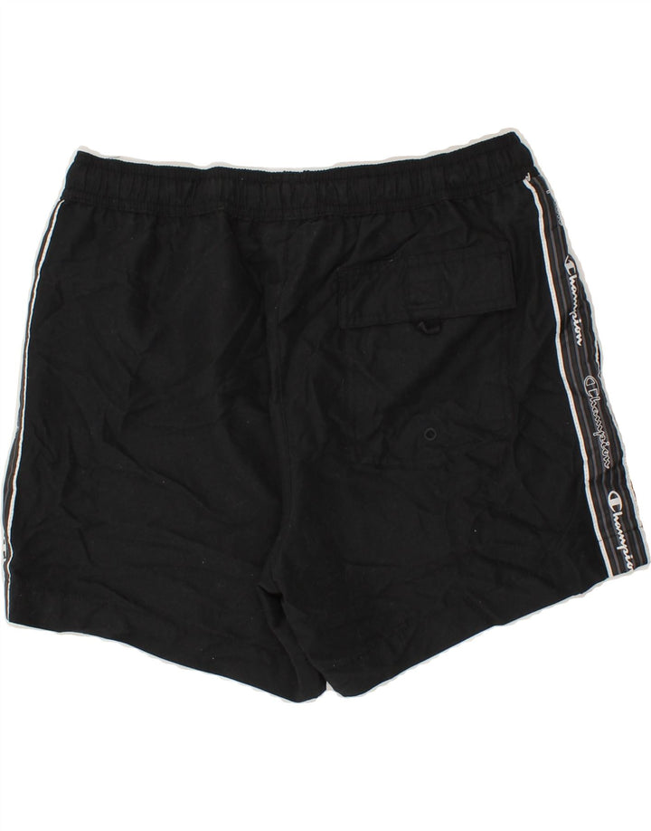 CHAMPION Womens Graphic Sport Shorts Medium Black Vintage Champion and Second-Hand Champion from Messina Hembry 