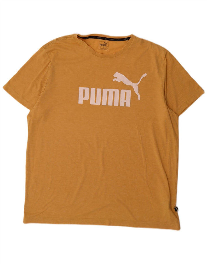 Męska koszulka z grafiką Puma Top 2XL, żółty, nakrapiany poliester