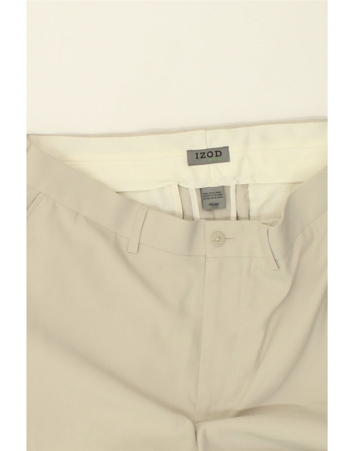 IZOD Mens Straight Chino Trousers W34 L32 Beige Polyester Vintage Izod and Second-Hand Izod from Messina Hembry 