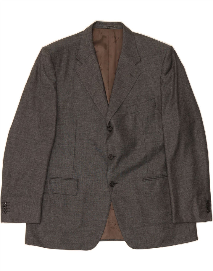 TRUSSARDI Mens 2 Piece Suit IT 56 3XL W38 L29 Grey Wool Vintage Trussardi and Second-Hand Trussardi from Messina Hembry 