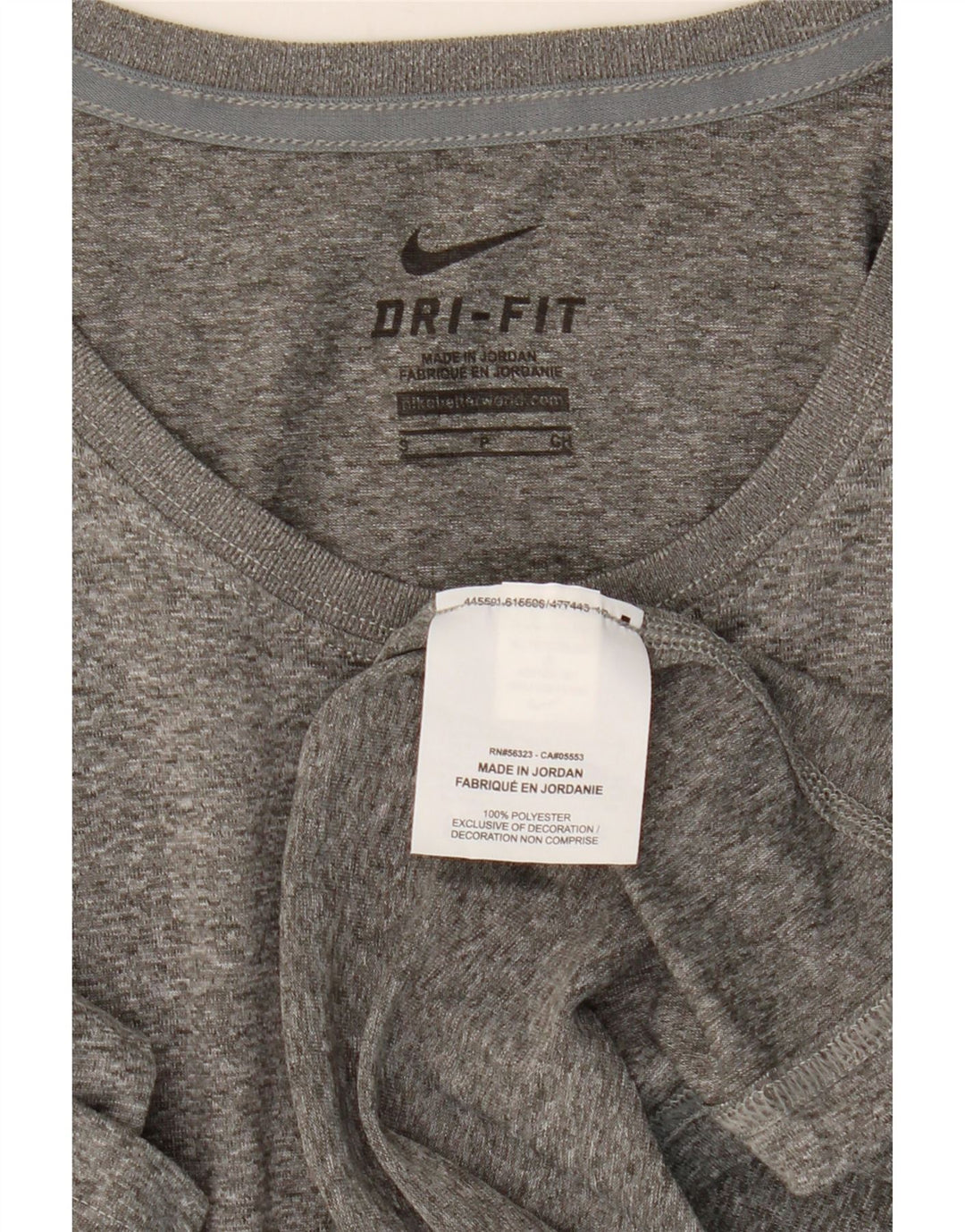 Damski top NIKE Dri Fit z długim rękawem, UK 10, mały, szary, nakrapiany poliester