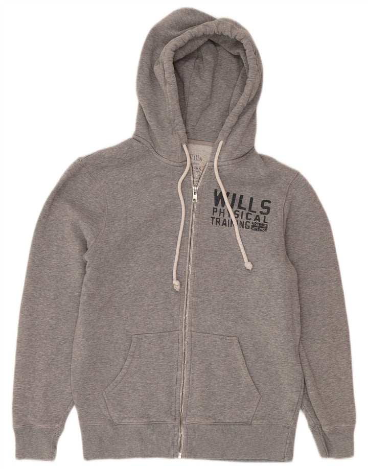 Męski sweter z kapturem i zamkiem błyskawicznym Jack Wills, średnioszary, bawełniany