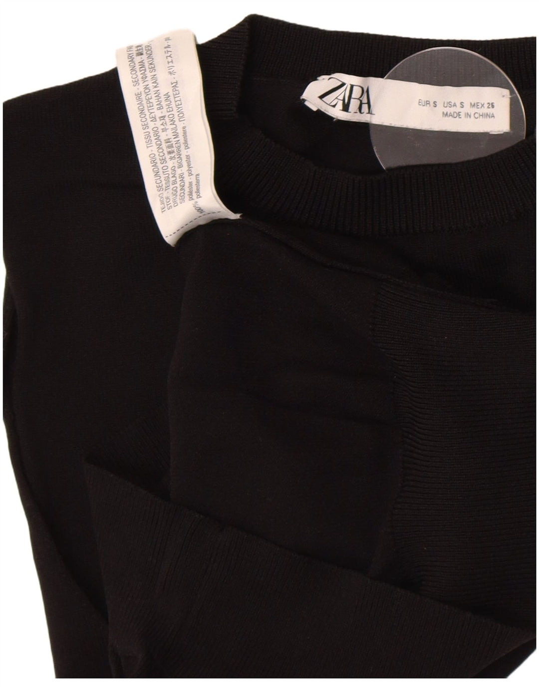 Damski podkoszulek Zara Crop Vest UK 8, mały, czarny poliester