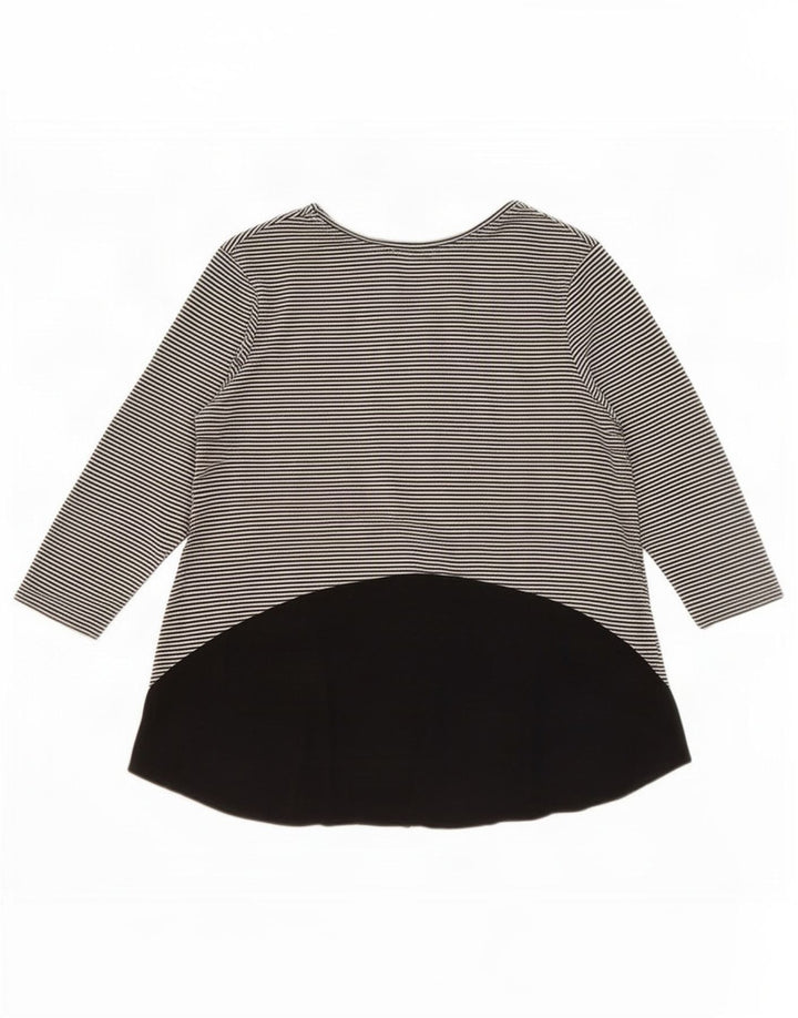 Damski top Zara z rękawem 3/4, UK 10, mały, czarny, poliestrowy w prążki