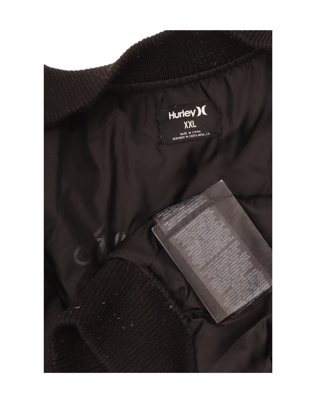 Męska kurtka bomberka HURLEY UK 44 2XL z czarnego nylonu