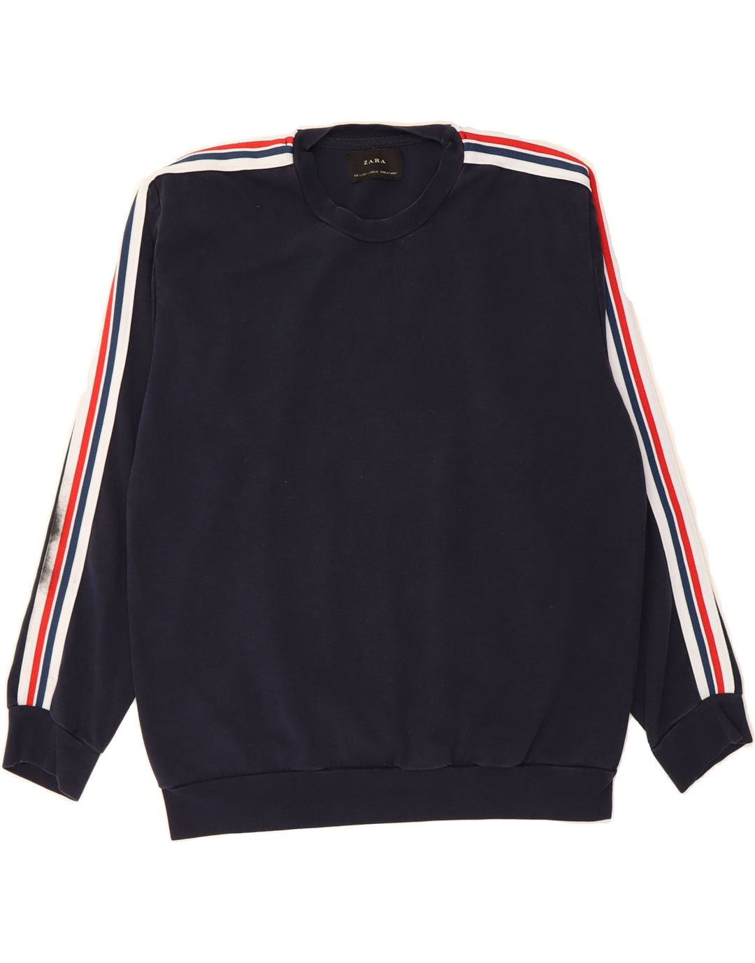 ZARA Mens Sweatshirt Jumper Large Navy Blue Cotton Vintage Zara and Second-Hand Zara from Messina Hembry 