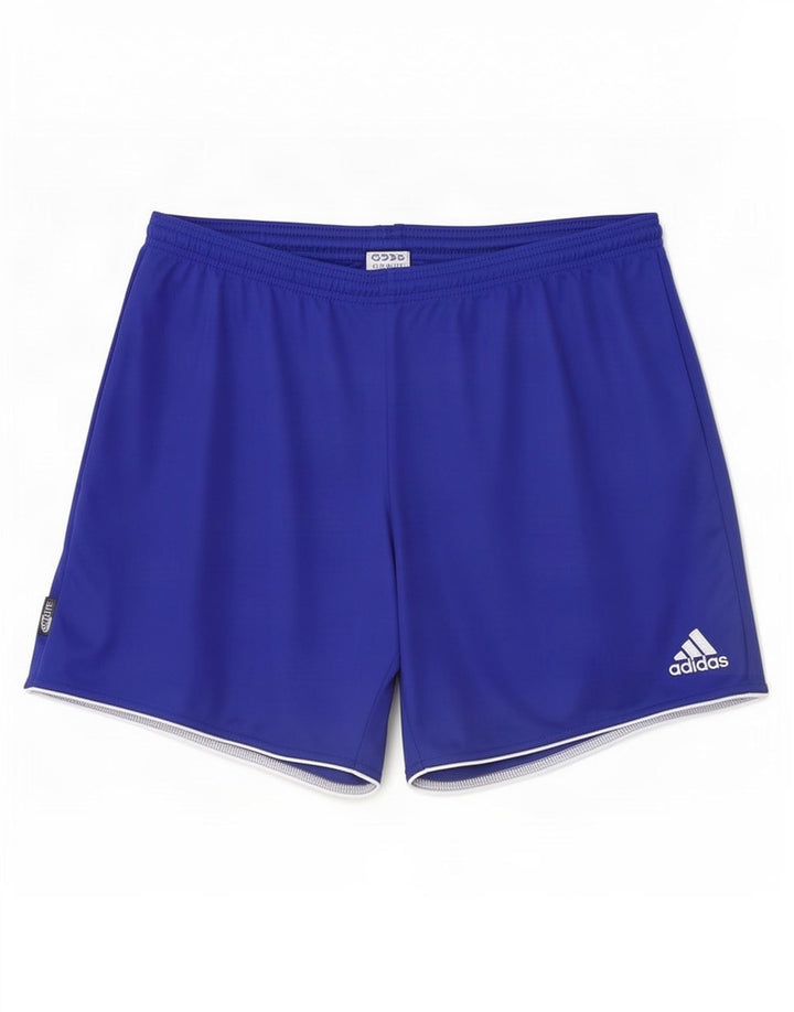 Męskie spodenki sportowe Adidas Climalite, duże, niebieskie, poliestrowe