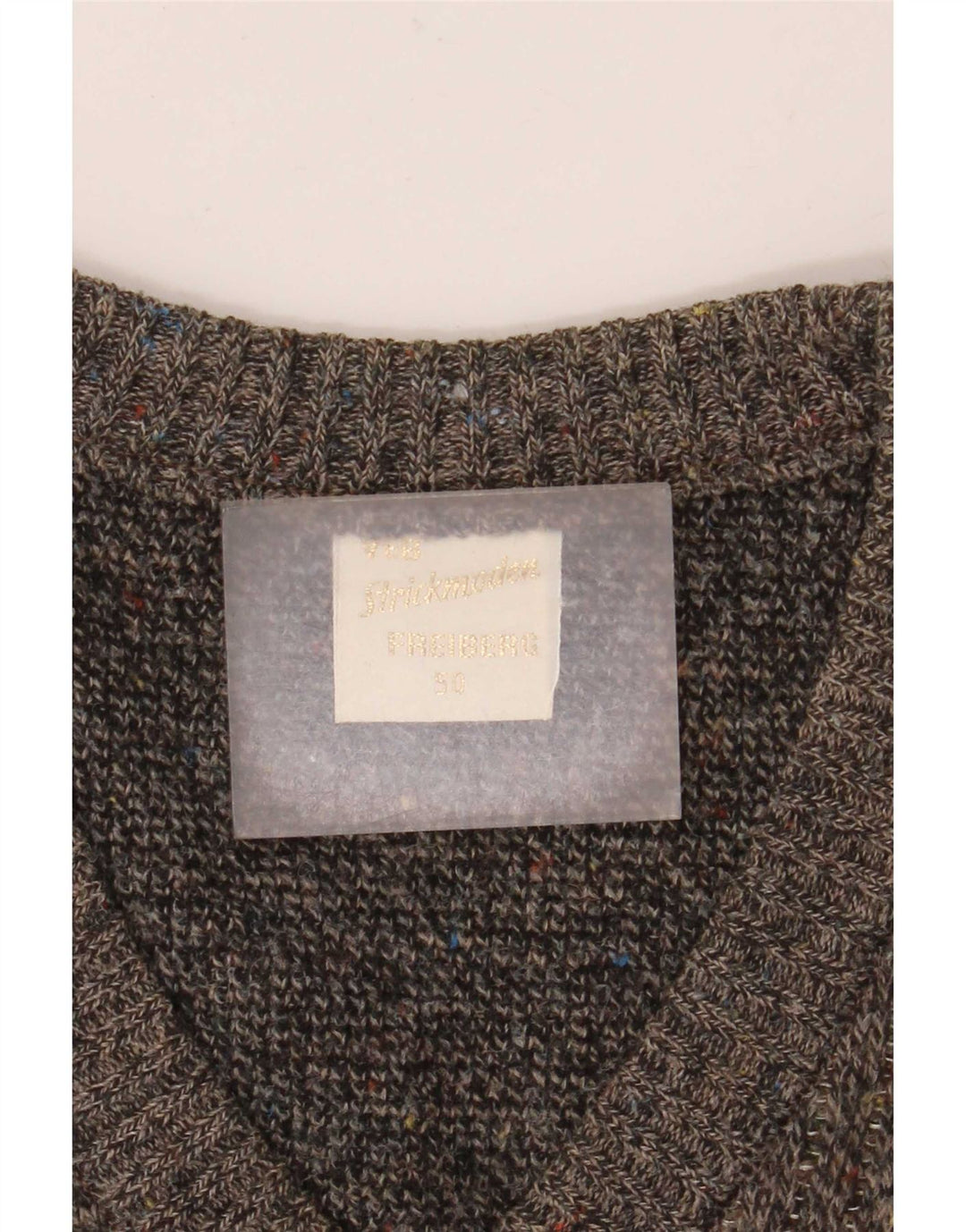 Strickmoden Męski sweter z dekoltem w kształcie litery V IT 50 Średni szary geometryczny