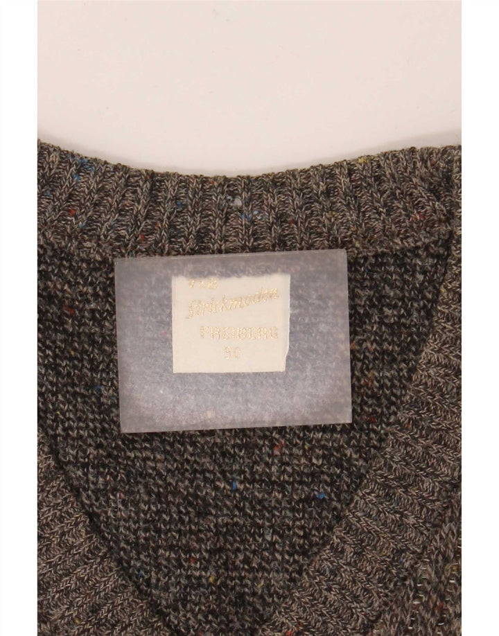 Strickmoden Męski sweter z dekoltem w kształcie litery V IT 50 Średni szary geometryczny