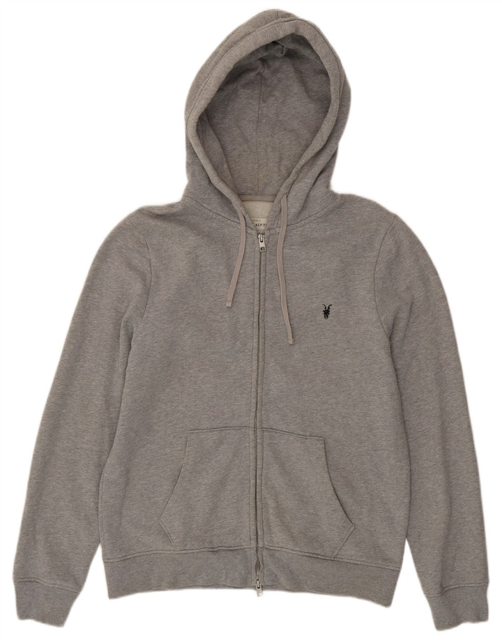 Męski sweter z kapturem i zamkiem All Saints XL, szara bawełna