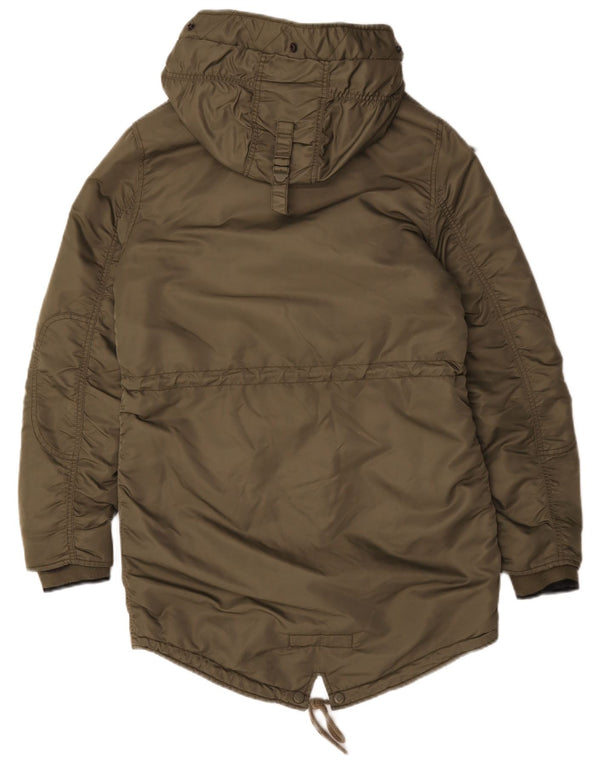 Damska kurtka parka z kapturem Superdry UK 10, mała, zielona, poliestrowa