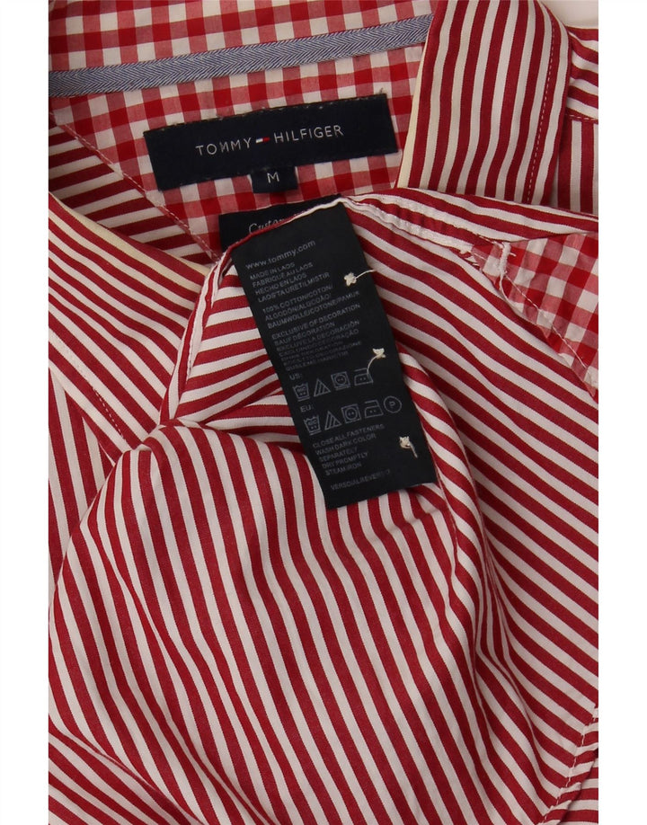 TOMMY HILFIGER Mens Custom Fit Shirt Medium Red Striped Cotton Vintage Tommy Hilfiger and Second-Hand Tommy Hilfiger from Messina Hembry 