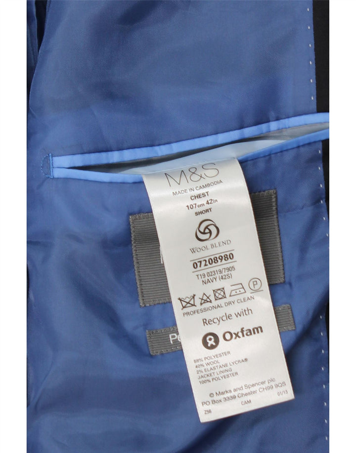 Marks & Spencer Męska marynarka zapinana na 2 guziki, UK 42 XL, granatowa, poliester