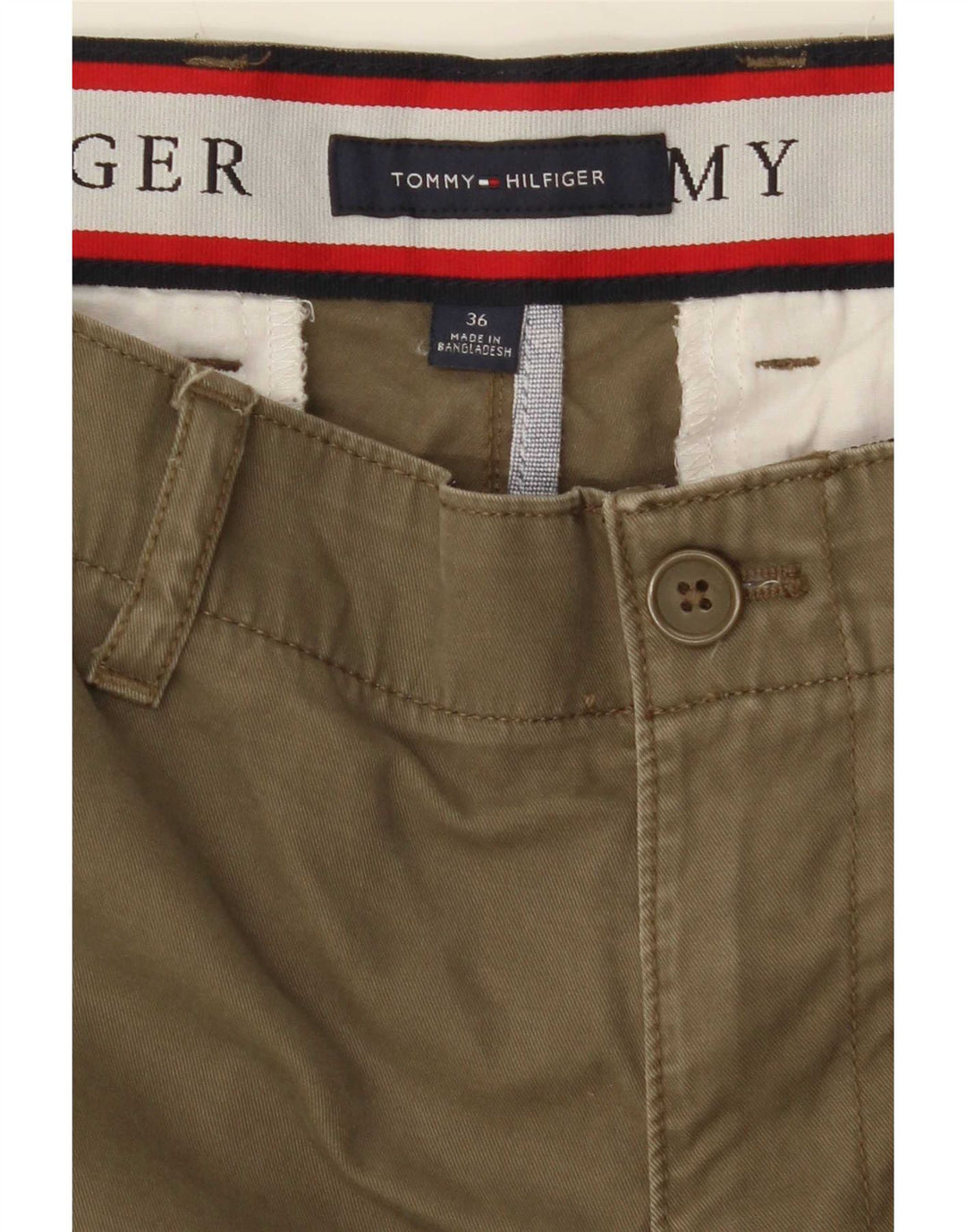 Męskie spodenki cargo Tommy Hilfiger W36, duże, bawełniane w kolorze khaki