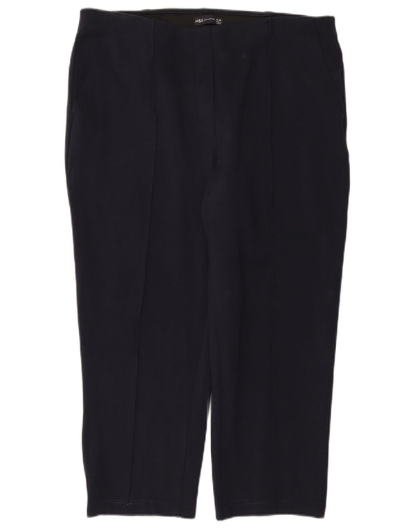Spodnie damskie Marks & Spencer, proste, przycięte, UK 18 XL W38 L24, granatowe