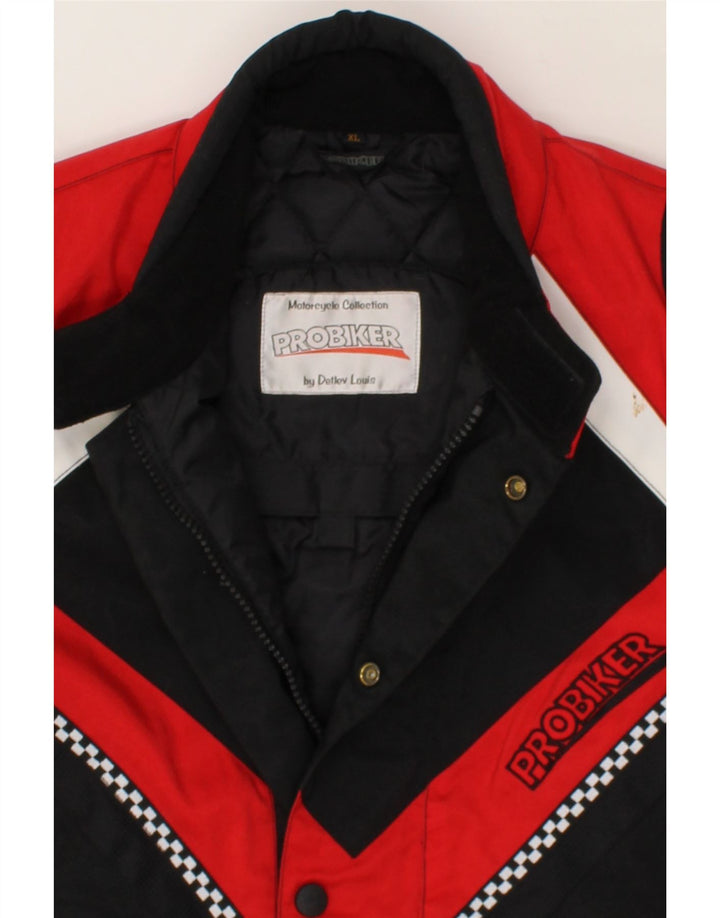 PROBIKER Mens Graphic Biker Jacket UK 42 XL Black Colourblock Polyamide Vintage Probiker and Second-Hand Probiker from Messina Hembry 
