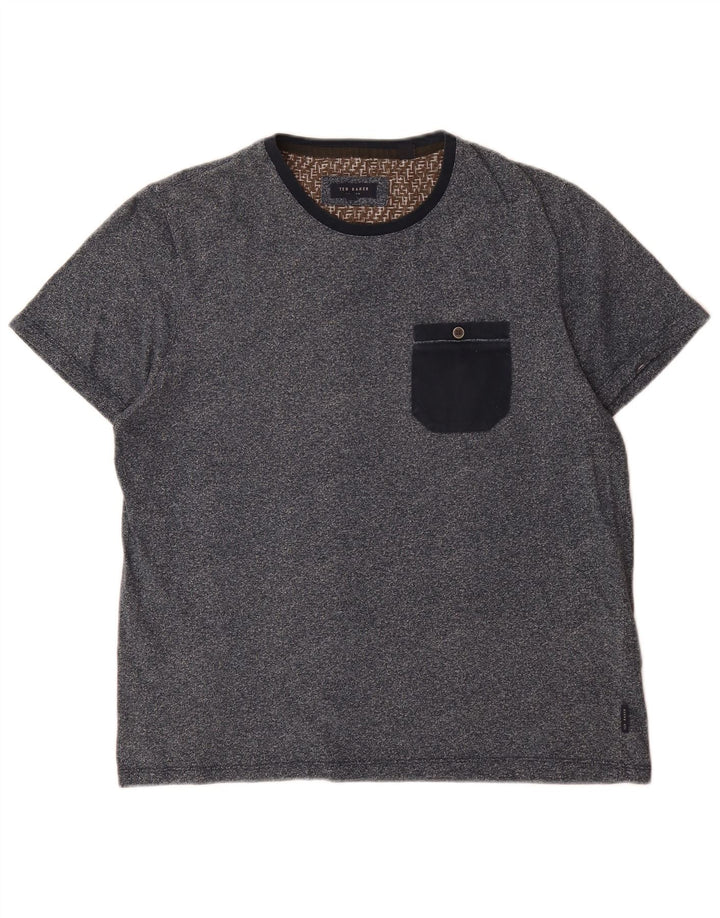 Ted Baker Męski T-shirt, rozmiar 4, duży, bawełniany w granatowe plamki
