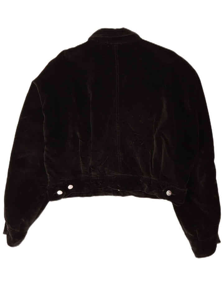 Kurtka damska Rifle Crop Velvet Bomber UK 12, średnia czarna bawełna