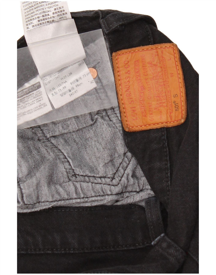 Męskie dżinsy Levi's 501 Straight W29 L28 Czarna bawełna
