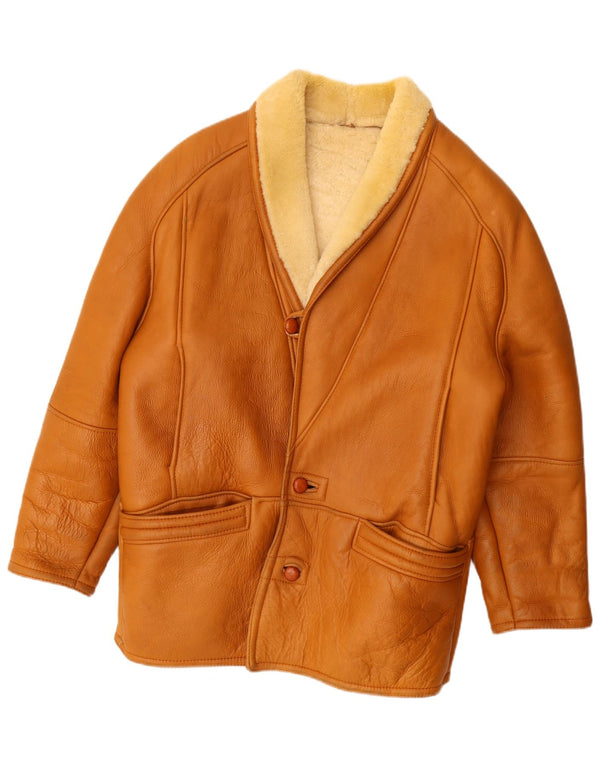 Vintage męska kurtka shearling UK 42 XL beżowa
