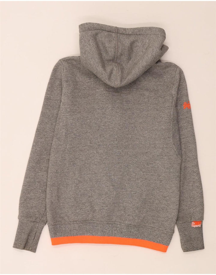 Męski sweter z kapturem Superdry i zamkiem błyskawicznym Średnioszary, bawełniany blok kolorów