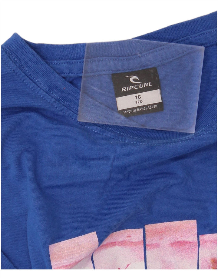 RIP CURL Boys Graphic T-Shirt Top 15-16 Years Blue Cotton