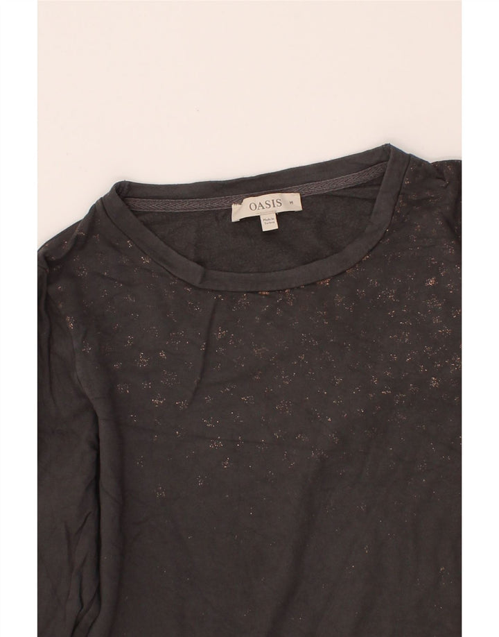 OASIS Womens Sweatshirt Jumper UK 14 Medium Grey Viscose Vintage Oasis and Second-Hand Oasis from Messina Hembry 