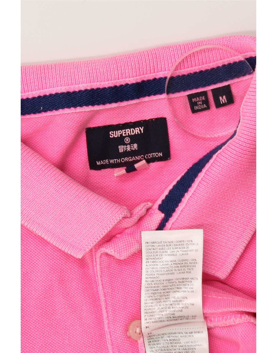 Męska koszulka polo SUPERDRY, średnia, różowa, bawełniana