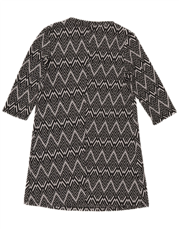 Damska sukienka sweterkowa z rękawem 3/4 Zara UK 12, średnia czarna geometryczna