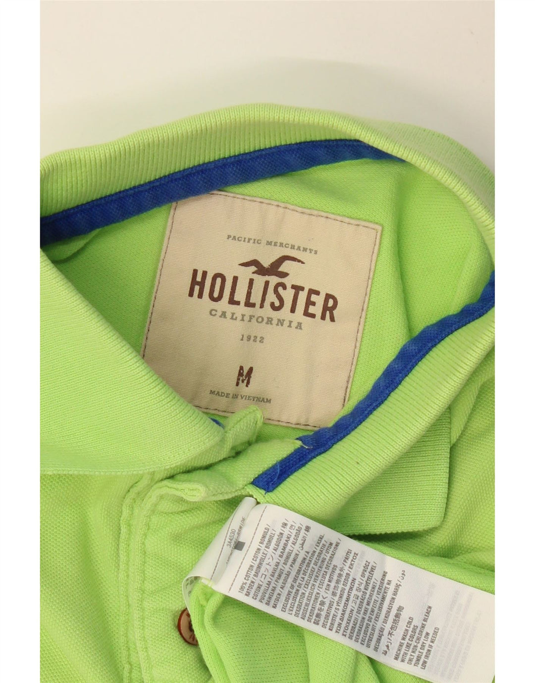 Męska koszulka polo HOLLISTER, średnia, zielona bawełna
