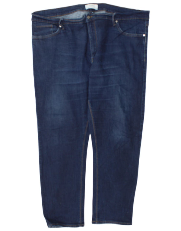 Marks & Spencer Mens Tapered Jeans W44 L29 Navy Blue Cotton