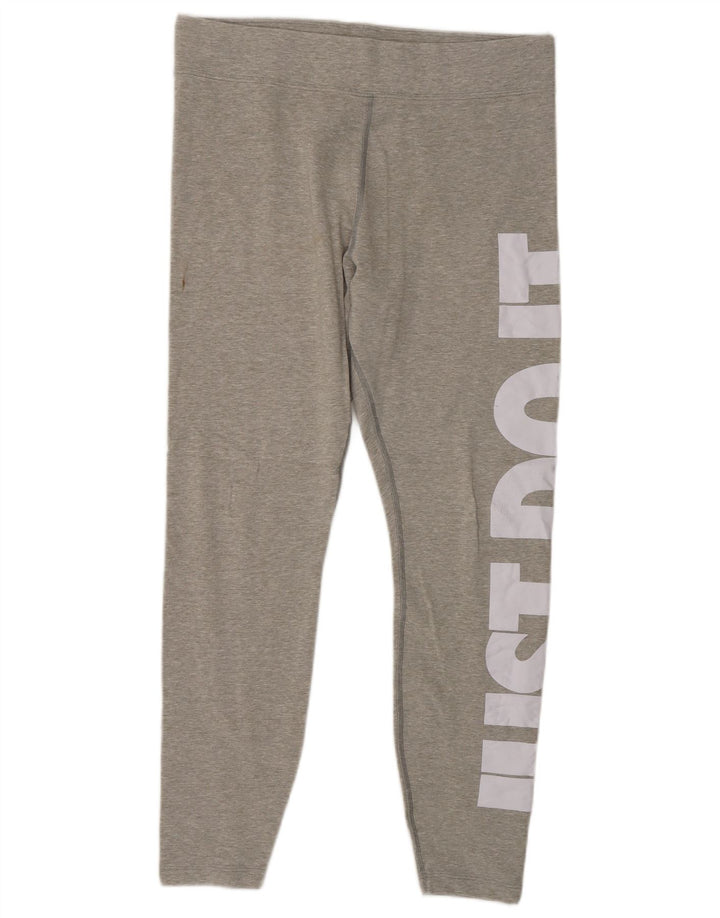 Damskie legginsy Nike Crop Graphic UK 14, duże, szare, nakrapiane, bawełniane