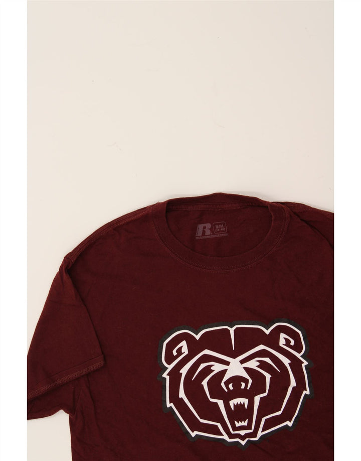 RUSSELL ATHLETIC Mens Graphic T-Shirt Top Medium Maroon Cotton Vintage Russell Athletic and Second-Hand Russell Athletic from Messina Hembry 
