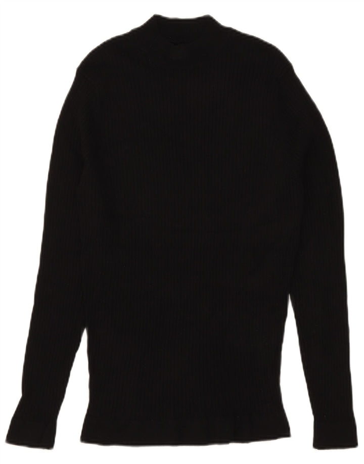 Zara Męski sweter z golfem, mały, czarny, wiskozowy
