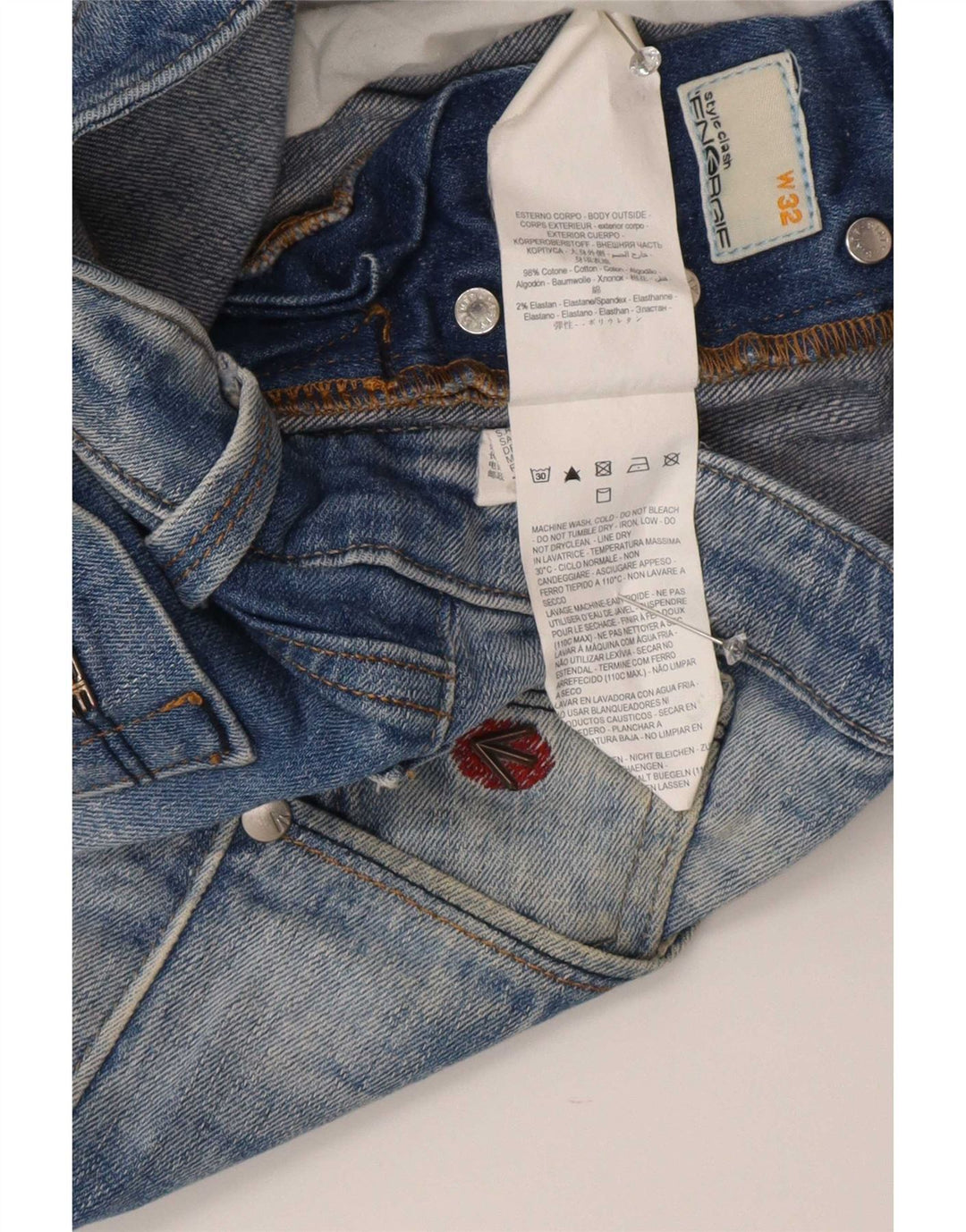 Męskie spodenki jeansowe Energie W32 Średnioniebieskie, bawełniane