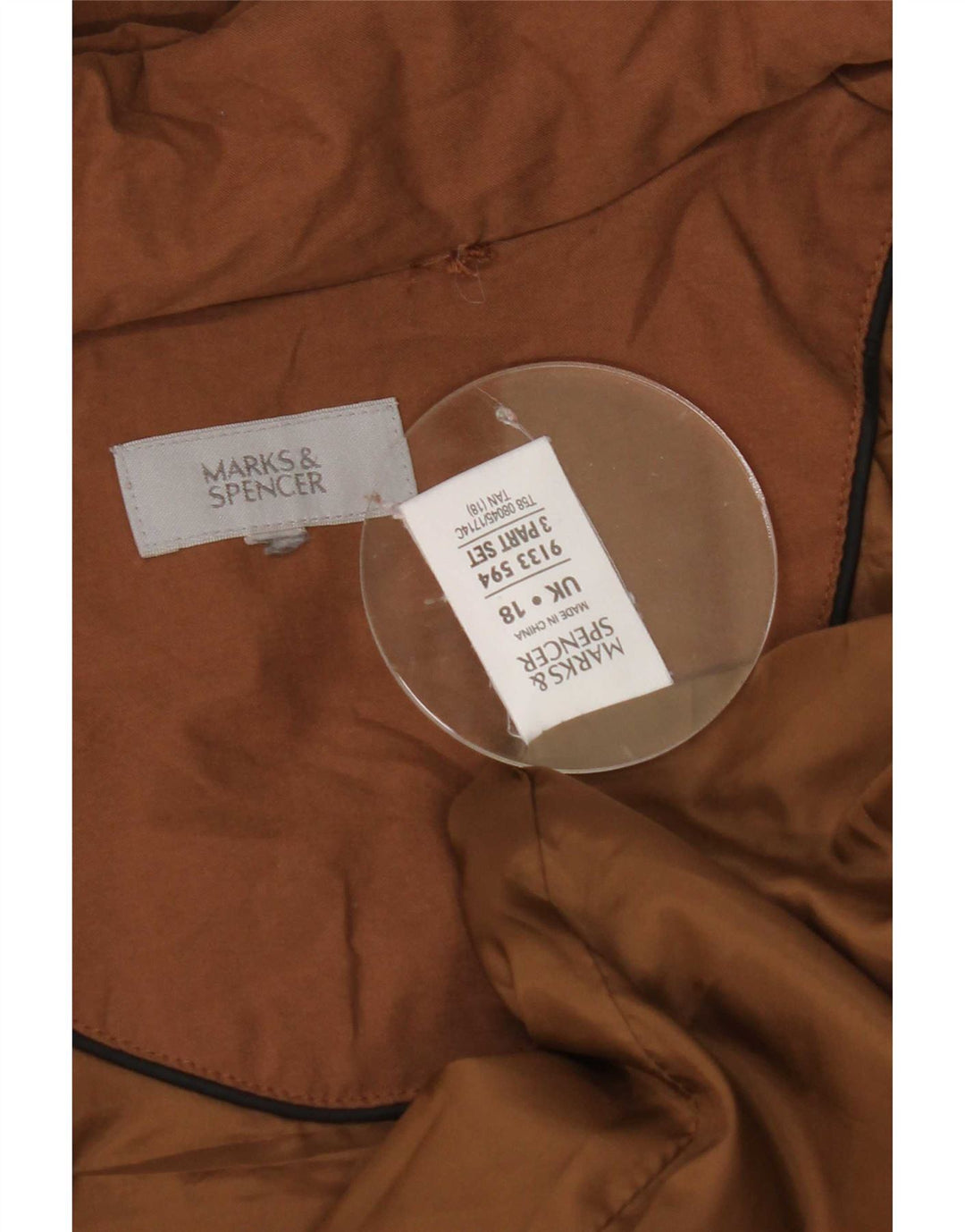 Marks & Spencer Damska kurtka typu parka z kapturem, oversize, UK 18 XL, brązowa