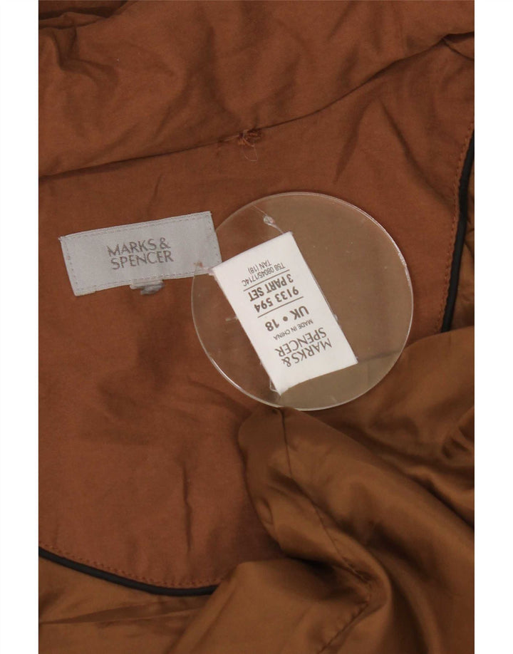 Marks & Spencer Damska kurtka typu parka z kapturem, oversize, UK 18 XL, brązowa