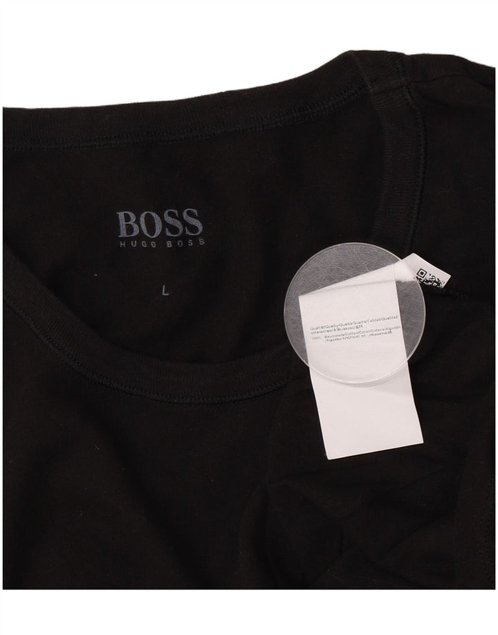Męska koszulka Hugo Boss, duża, czarna, bawełniana