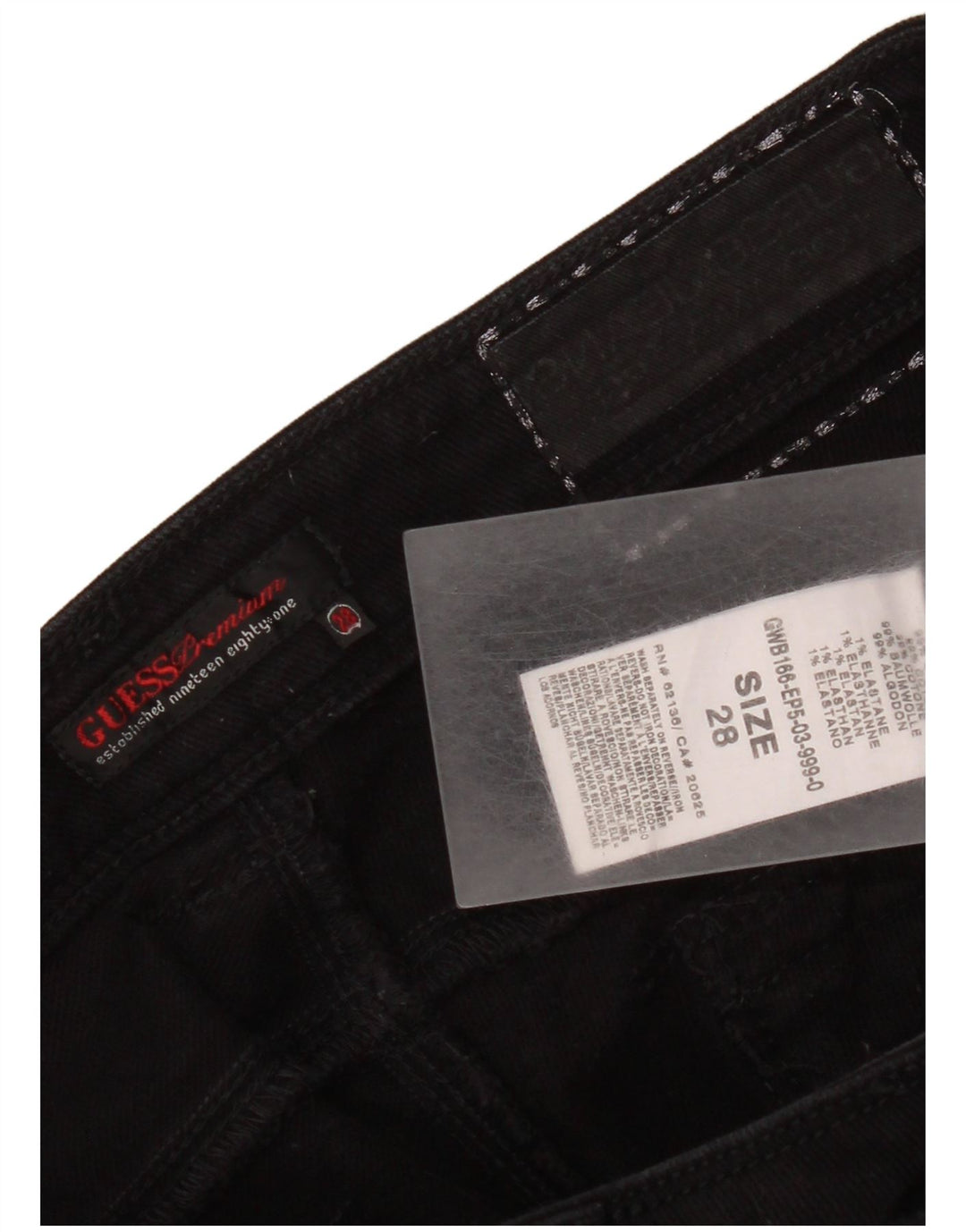 Guess Damskie Krótkie Jeansy W28 L23 Czarne Bawełniane