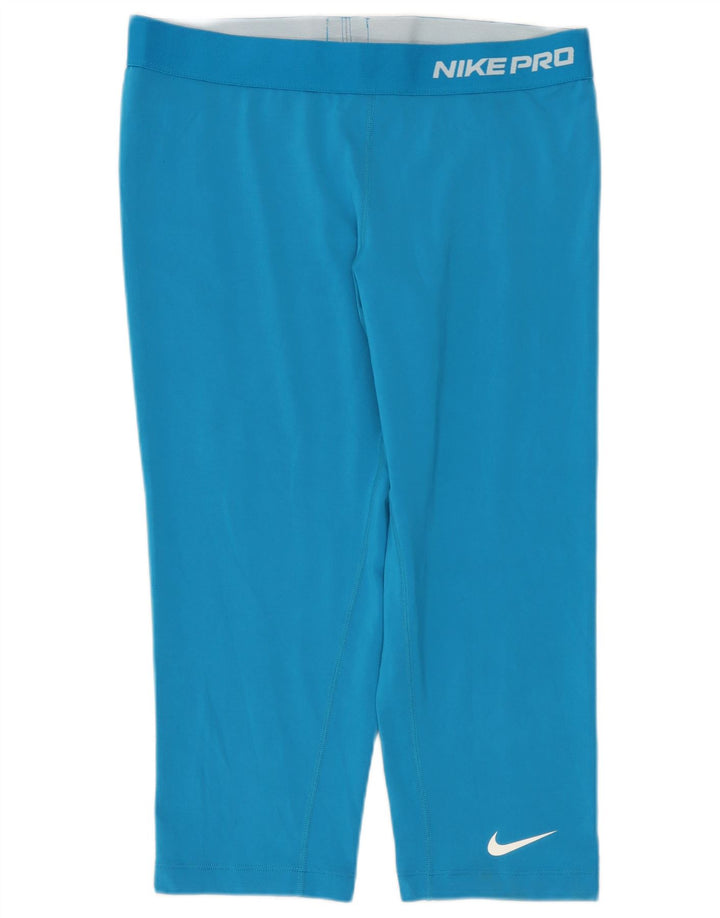 Damskie legginsy NIKE Dri Fit Capri UK 14, duże, niebieskie, poliestrowe