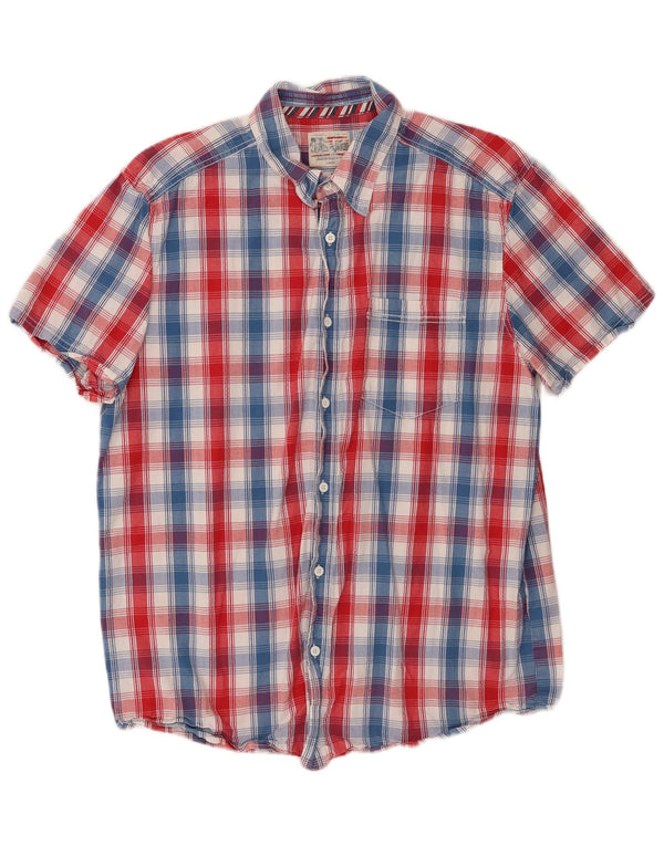Męska koszula z krótkim rękawem Wrangler, duża, wielobarwna, bawełniana krata
