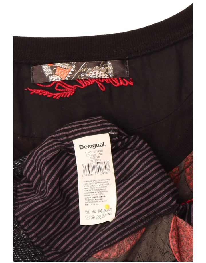 Damska graficzna sukienka o linii A Desigual EU 40 Średni brązowy patchwork