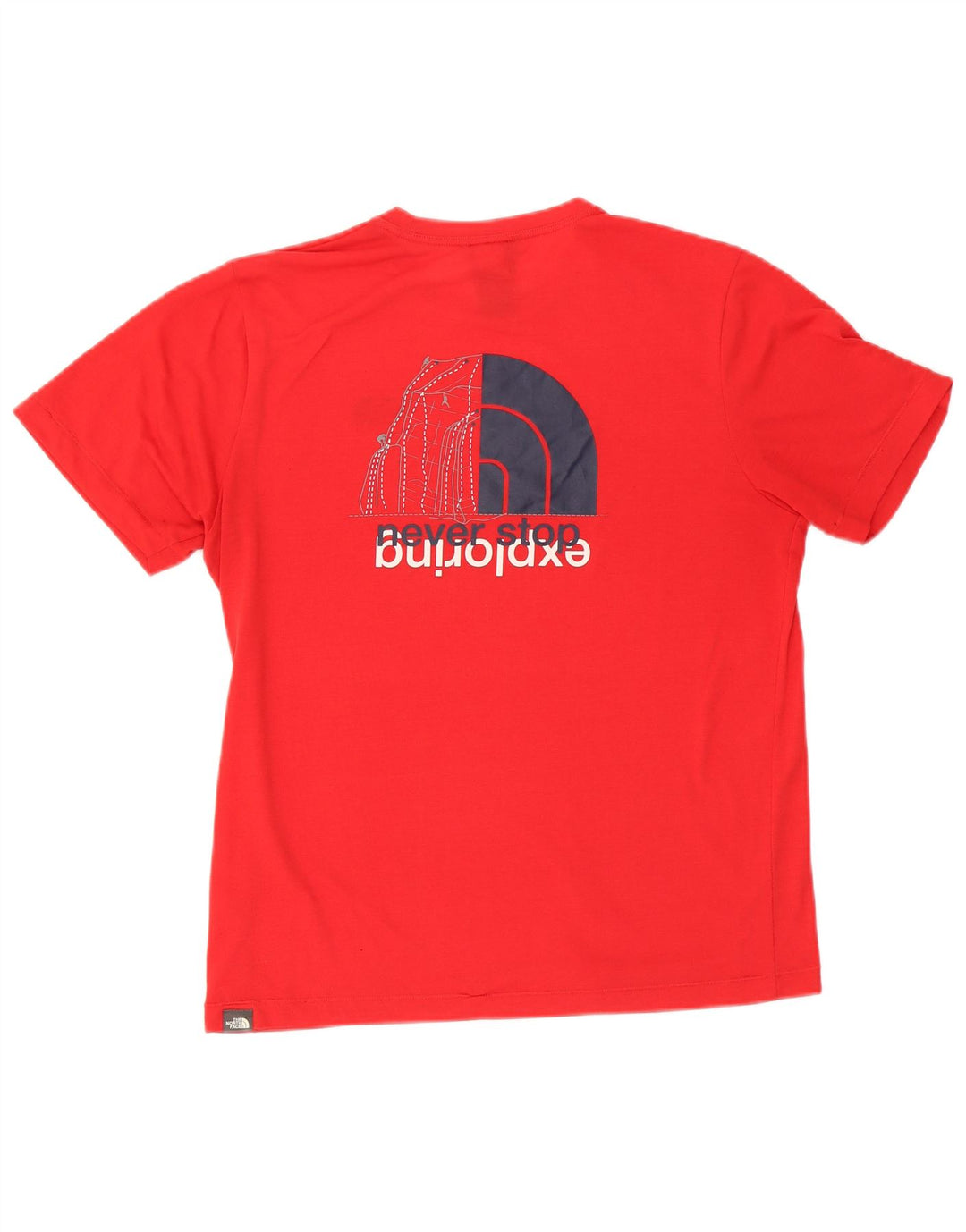 Męski T-shirt z grafiką The North Face, czerwony, poliestrowy