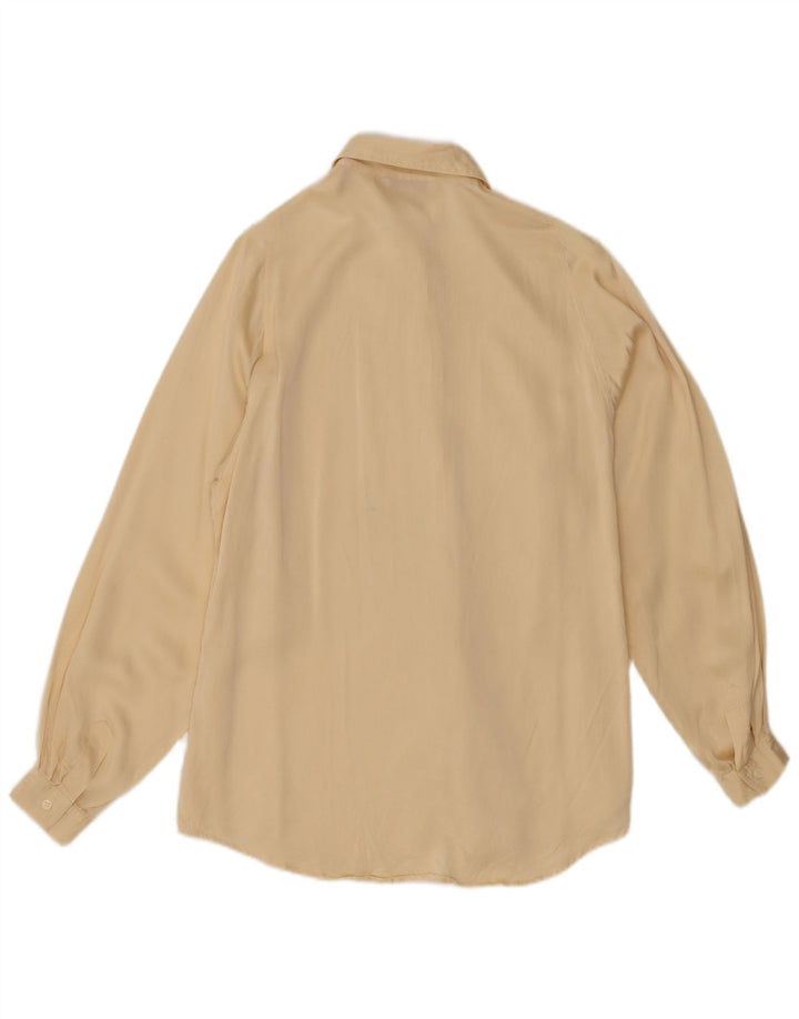Koszula damska oversize w stylu vintage UK 8 Small Beżowy jedwab