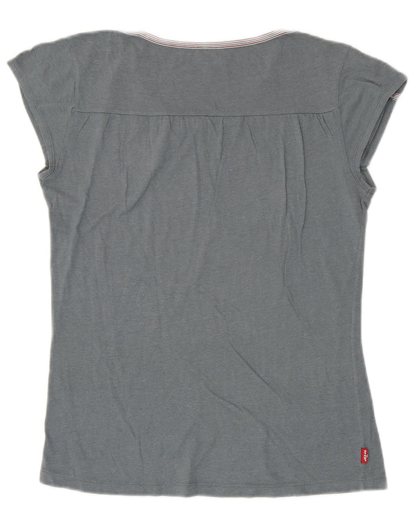 Damska koszulka z grafiką Levi's Top UK 14, duża, szara bawełna