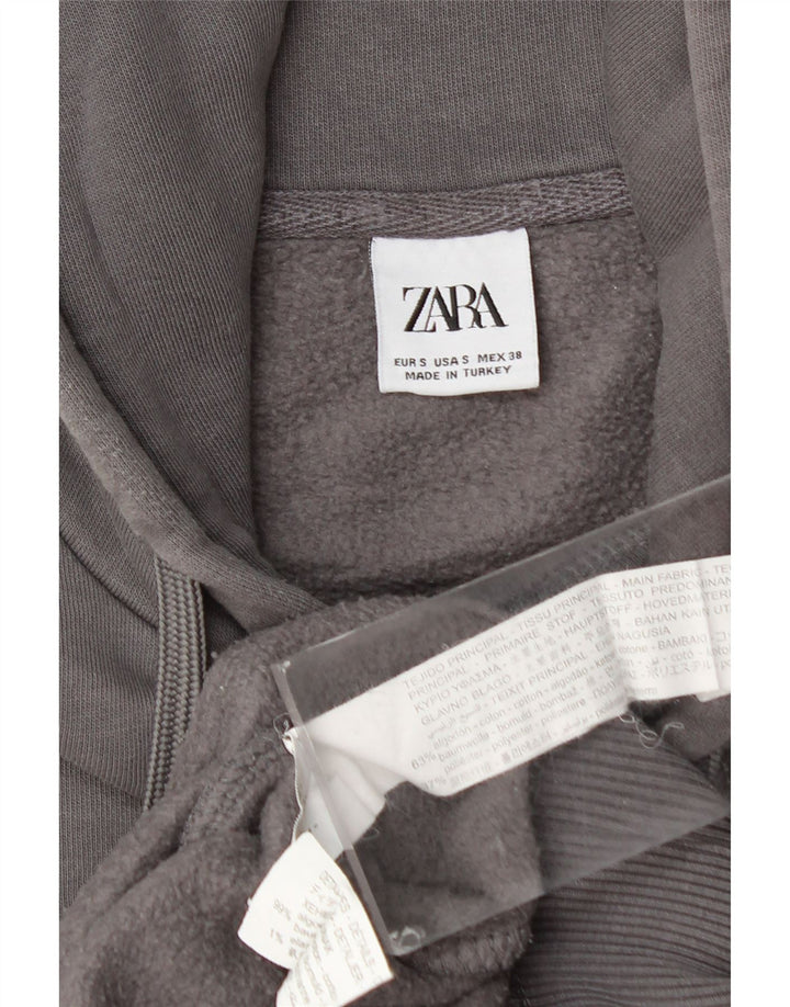Męski sweter z kapturem ZARA, mały, szary, bawełniany
